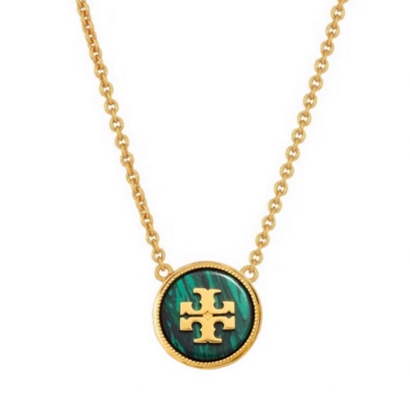 Tory Burch Semiprecious Stone Logo Necklace - Picture 1 of 5